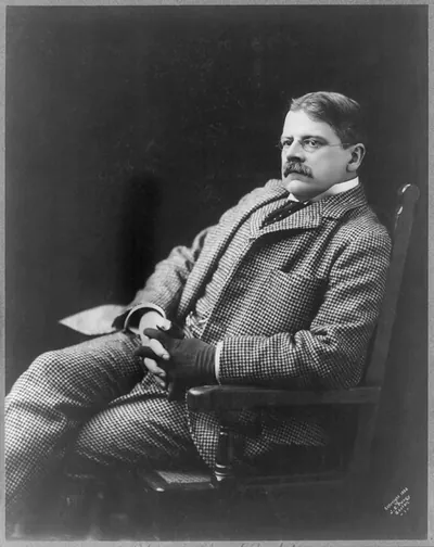 [Edwin Austin Abbey, 1852-1911; three-quarters length, seated]