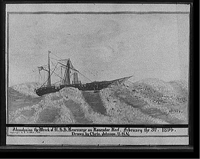 Abandoning the wreck of the U.S.S. Kearsarge on Roncador Reef, February 3rd, 1894