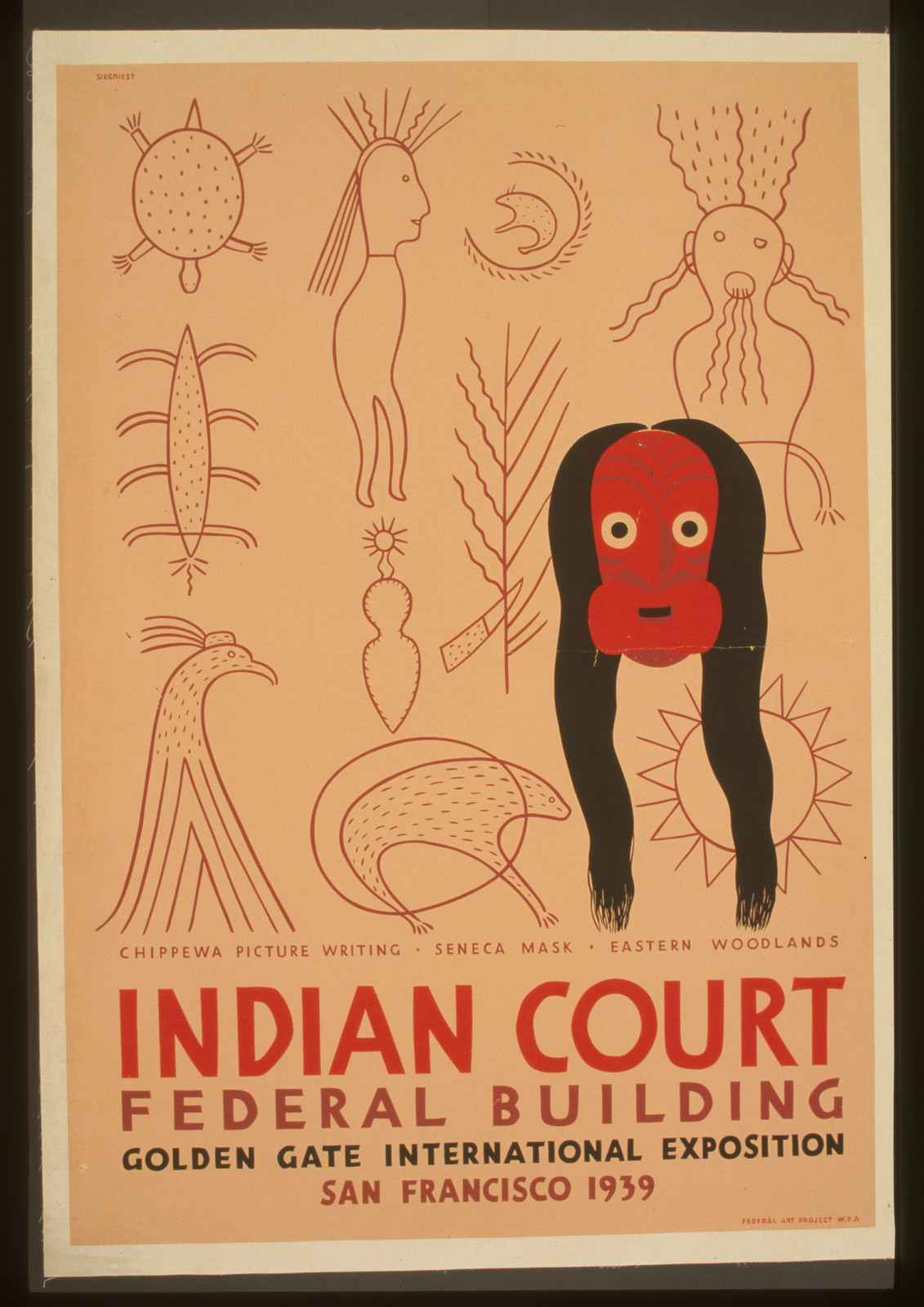 Indian court Federal Building Golden Gate International Exposition San Francisco 1939, 1939 — vintage poster
