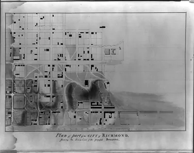 Plan of part of the City of Richmond, showing situation of proposed building