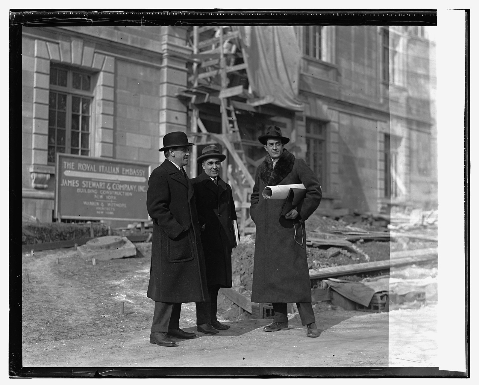 R.H. Pearce, Signor Augusto Rosso, Amb. Caetani at new embass., 1/25/25, [19]25 January 25. — historic photograph