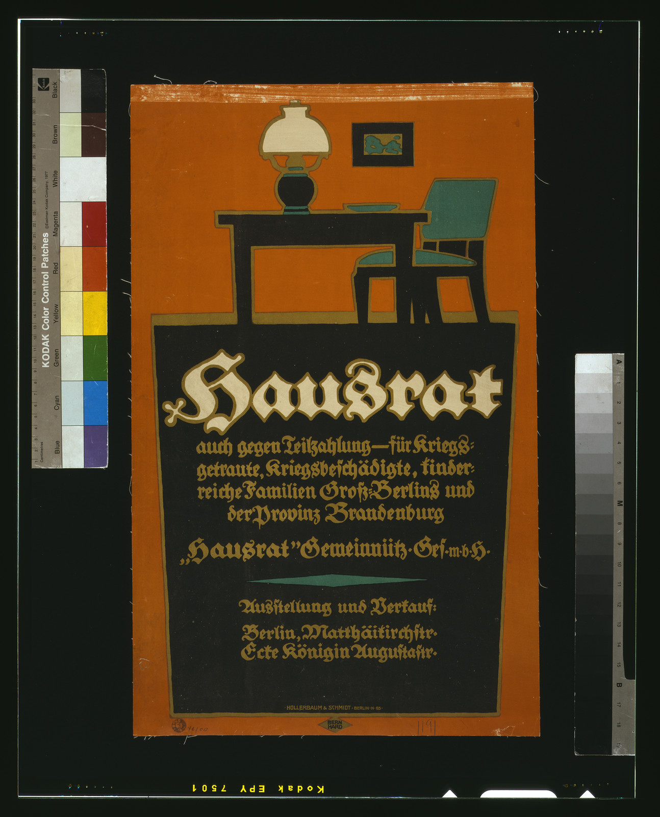 Hausrat auch gegen Teilzahlung ... / Bernhard., 1915 — vintage poster