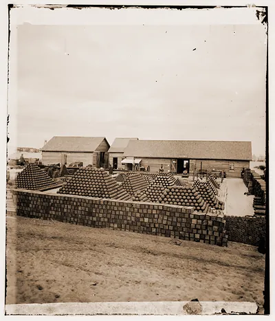 Charleston South Carolina (vicinity). Ordnance depot on Morris Island