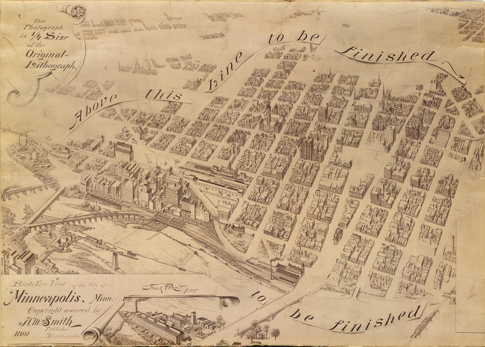 Minneapolis 1, Minnesota, 1891, 1891 — antique map