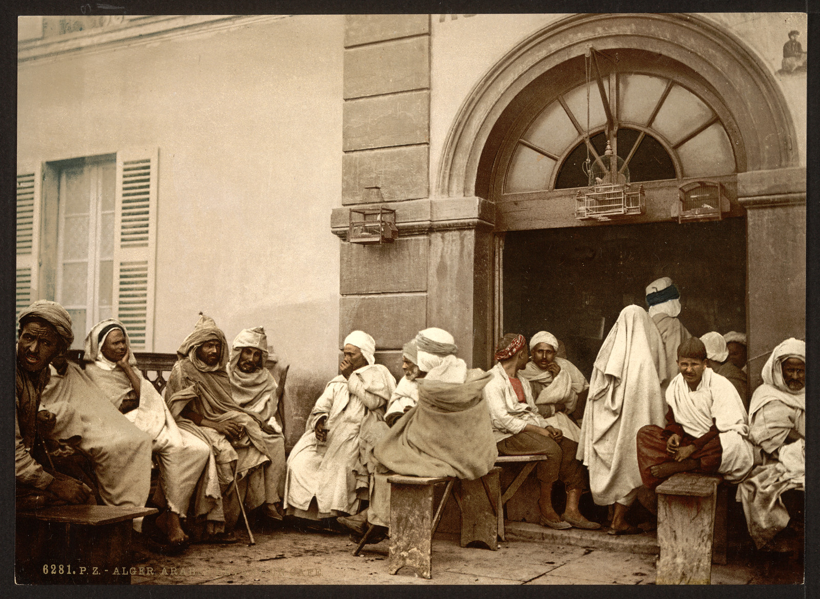 Arabs at a cafe Algiers Algeria, [ca. 1899]. — historic print