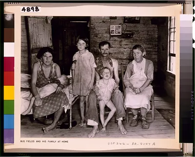 Bud Fields and His Family at Home