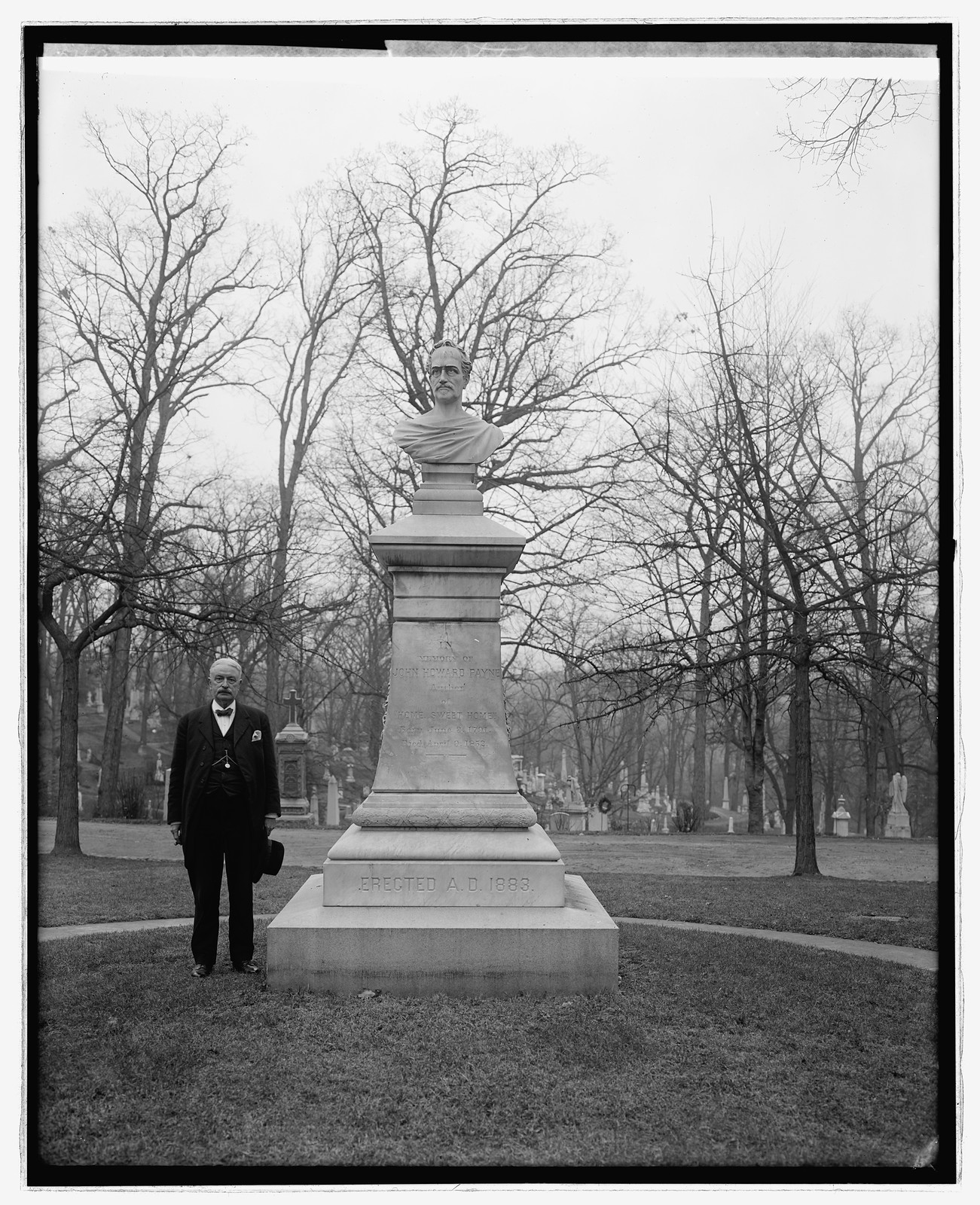 John Howard Payne statue, [Oak Hill Cemetery, Washington, D.C.], [between 1920 and 1921] — historic photograph