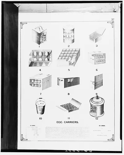 Printed page titled Egg Carriers with numbered illustrations