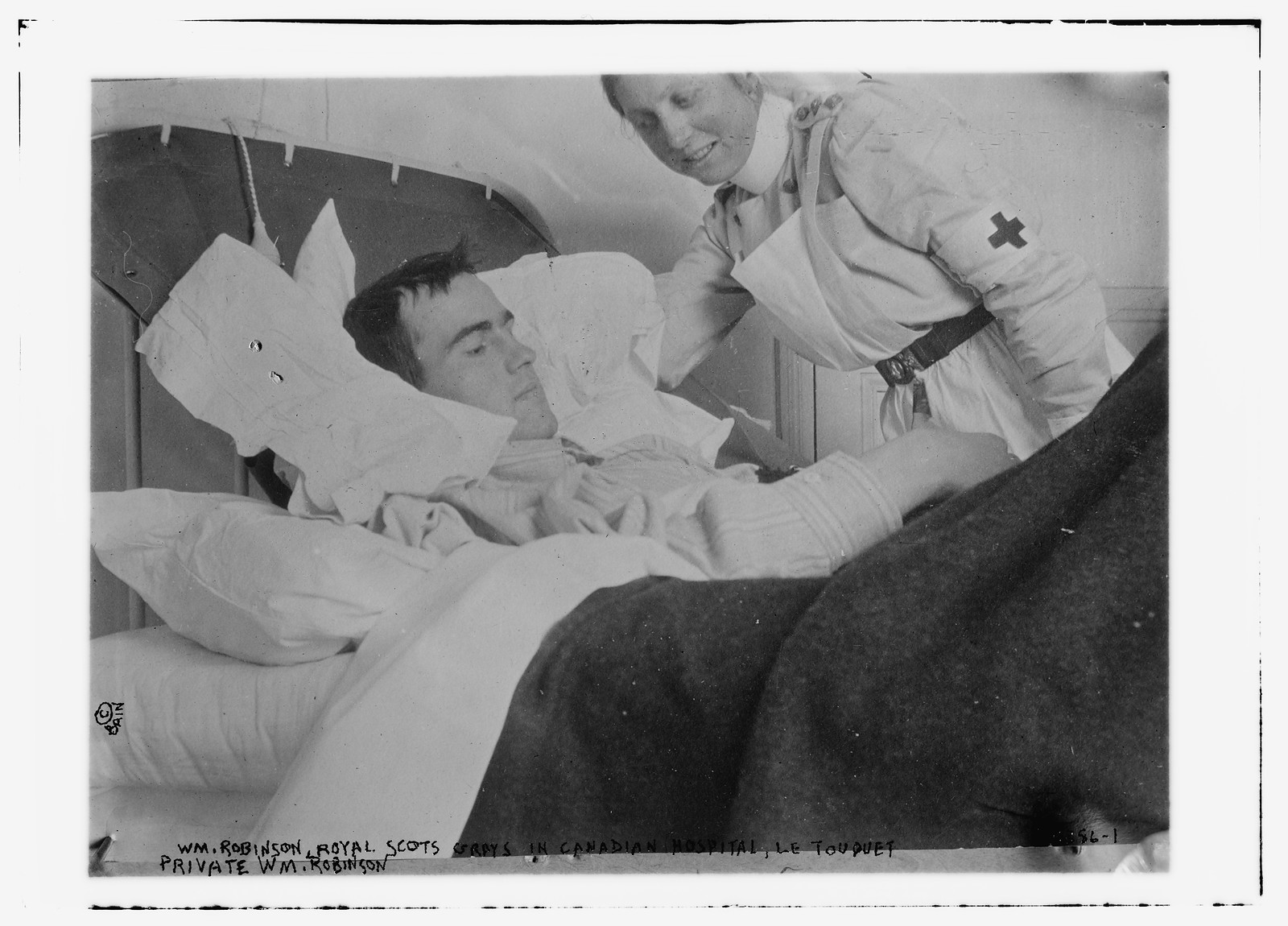 Wm. Robinson, Royal Scots Grays in Canadian Hosp., Le Touquet -- (Private Wm. Robinson), n/a — historic photograph