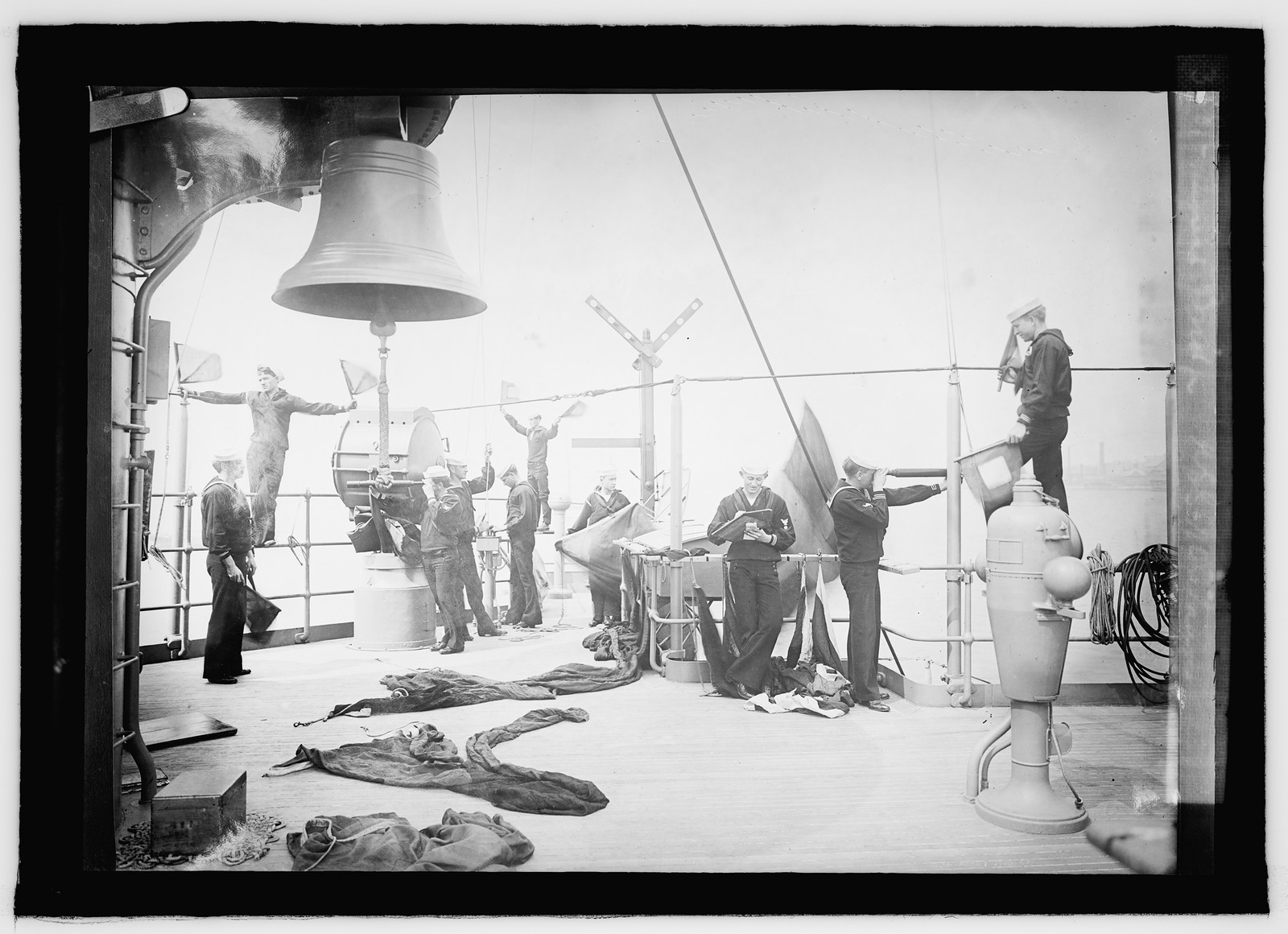 Signal bridge, U.S.S. Montana, [between 1909 and 1920] — historic photograph