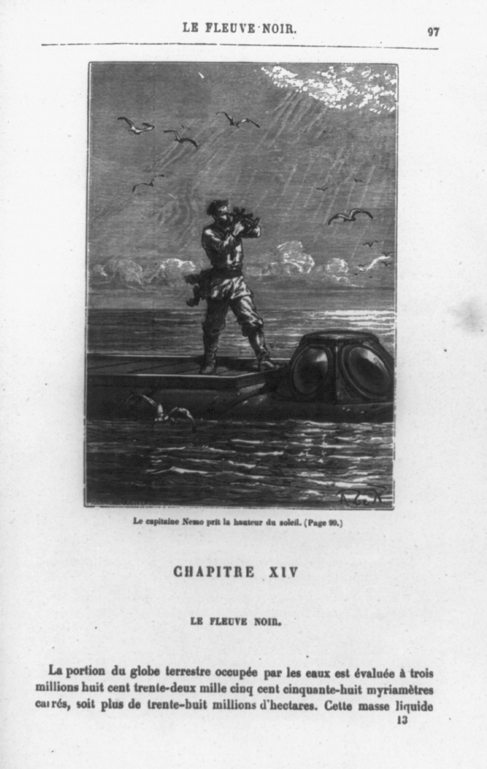 Le capitaine Nemo..., 1871 — antique engraving