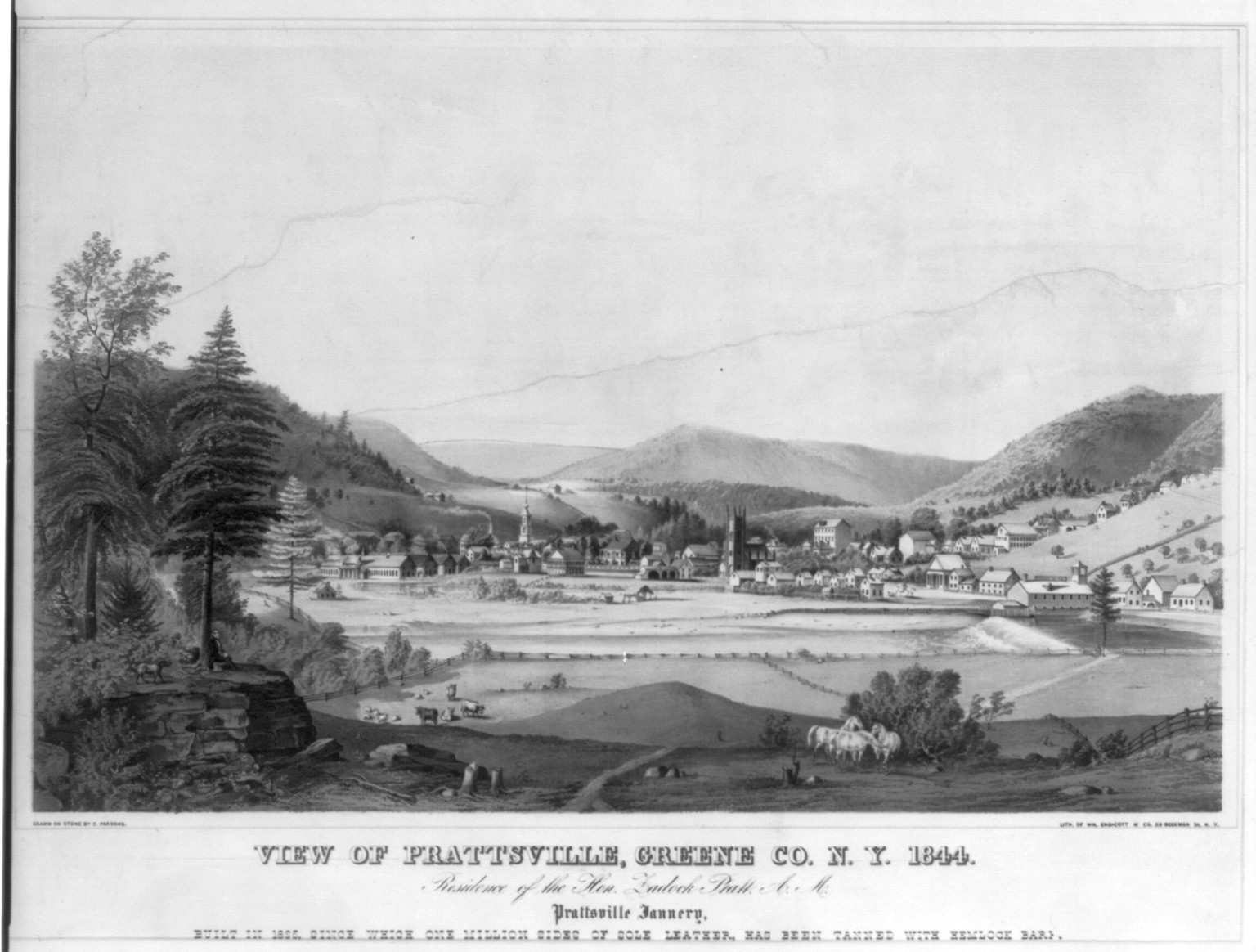View of Prattsville, Greene Co., N.Y. 1844..., [no date recorded on shelflist card] — historic print