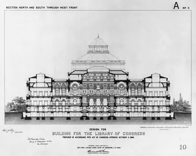 [Library of Congress, Washington, D.C. Section north and south thru west front, A series]