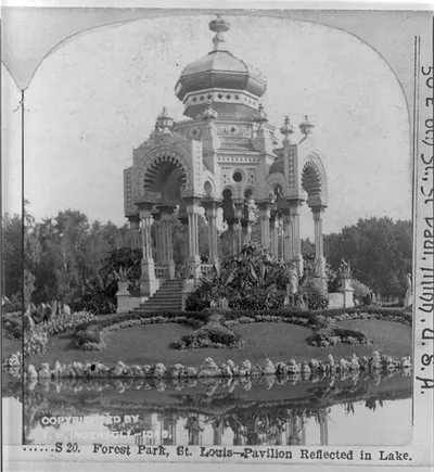 Forest Park, St. Louis - Pavilion Reflected in Lake