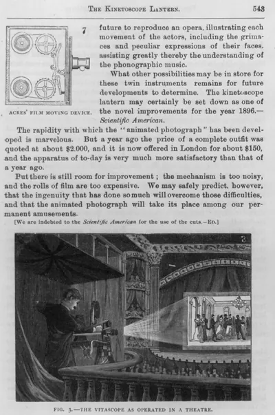The vitascope as operated in a theater