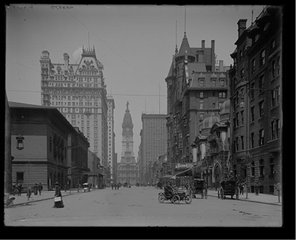 [Philadelphia, Pa., Broad St., north from Spruce St.], [between 1894 and 1910] — historic photograph