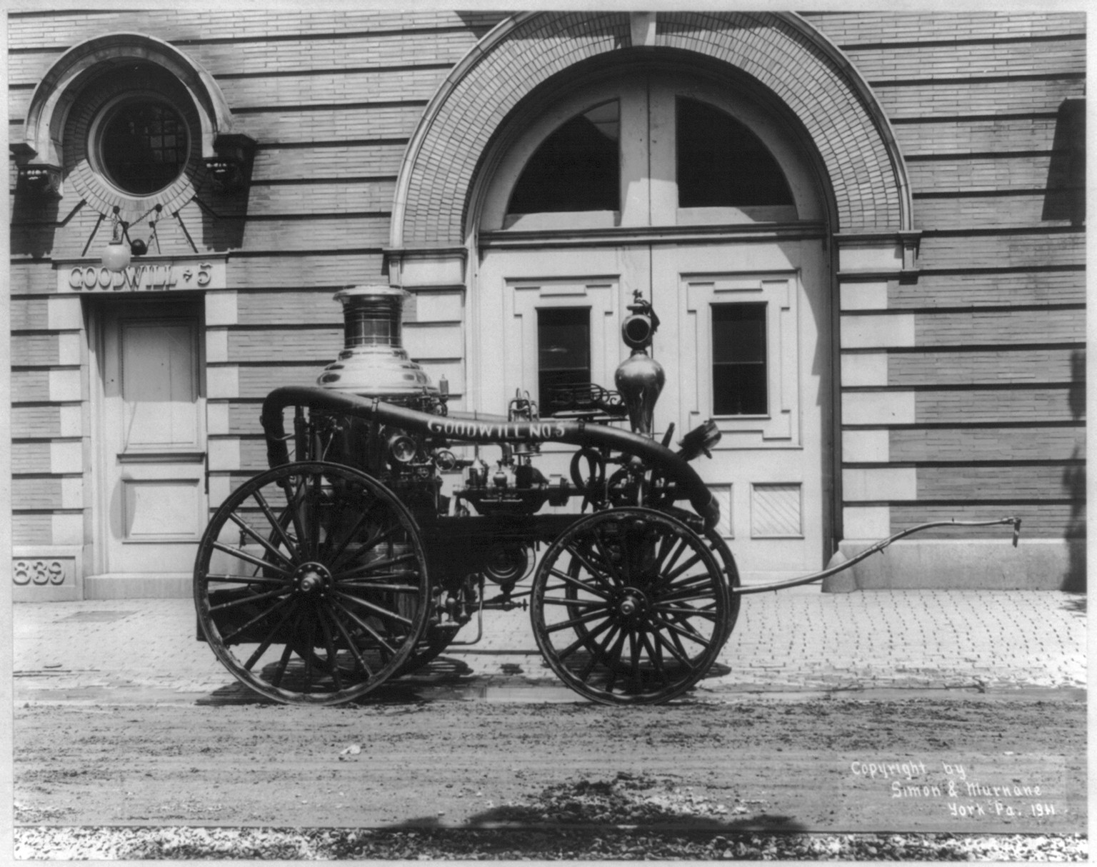 Fire-engines: Goodwill Hummingbird No. 5, York, Pa., fire department, c1911 June 26. — historic photograph