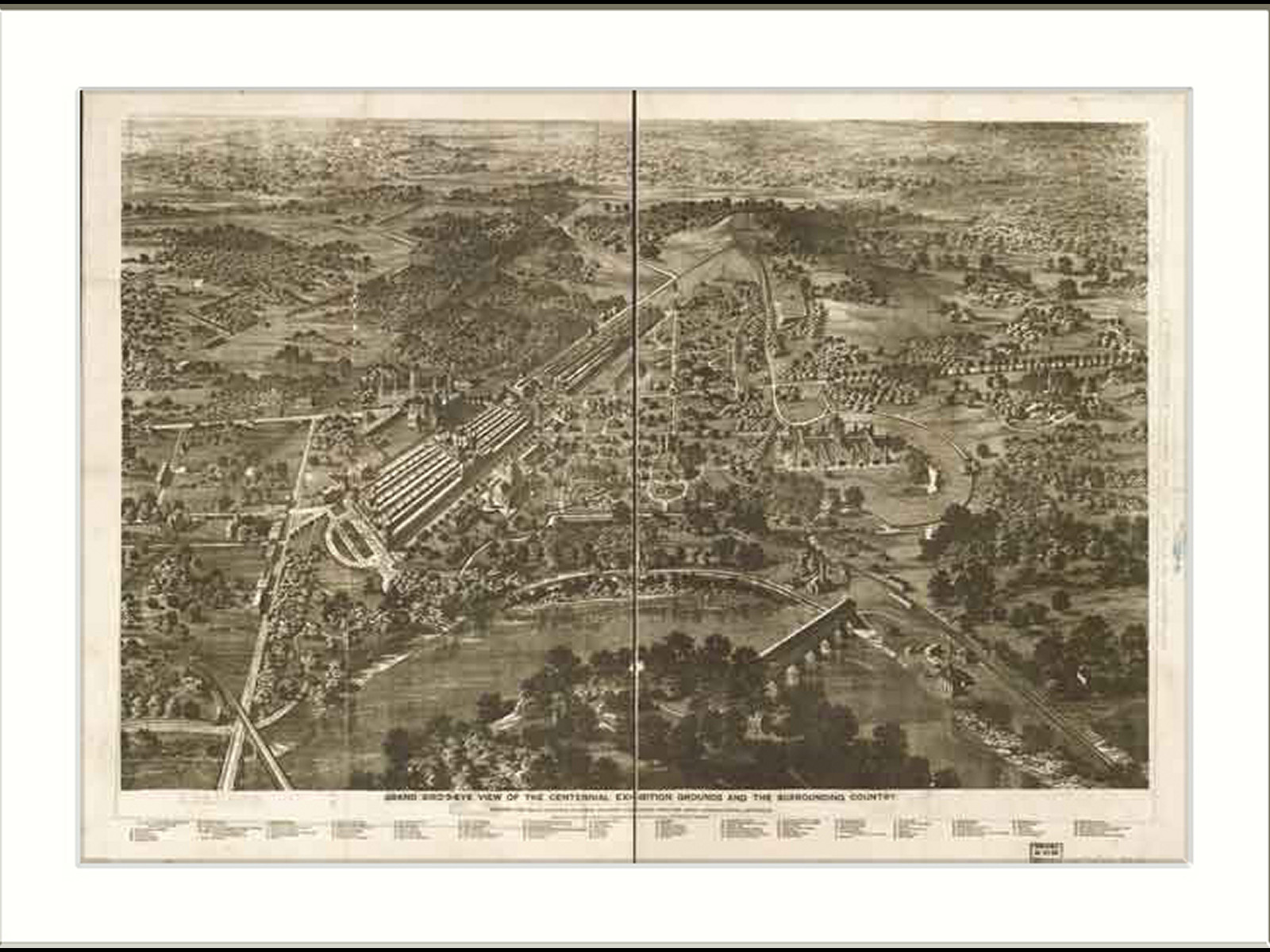 Grand Bird's-eye View of the Centennial Exposition Grounds and the Surrounding Country — historic image