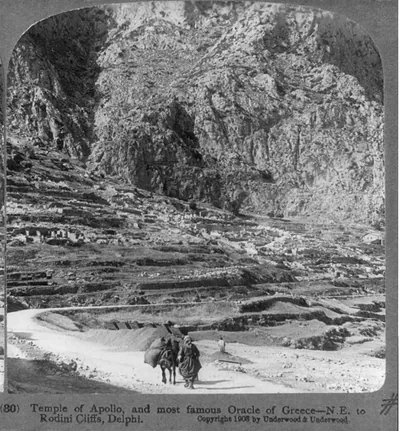 Temple of Apolo, and most famous oracle of Greece - N.E. to Rodini Cliffs, Delphi
