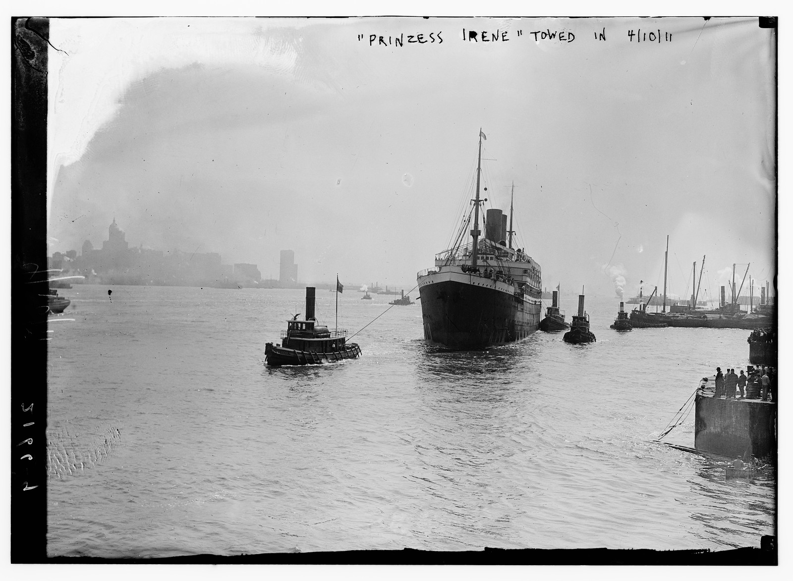 Prinzess Irene towed in, n/a — historic photograph