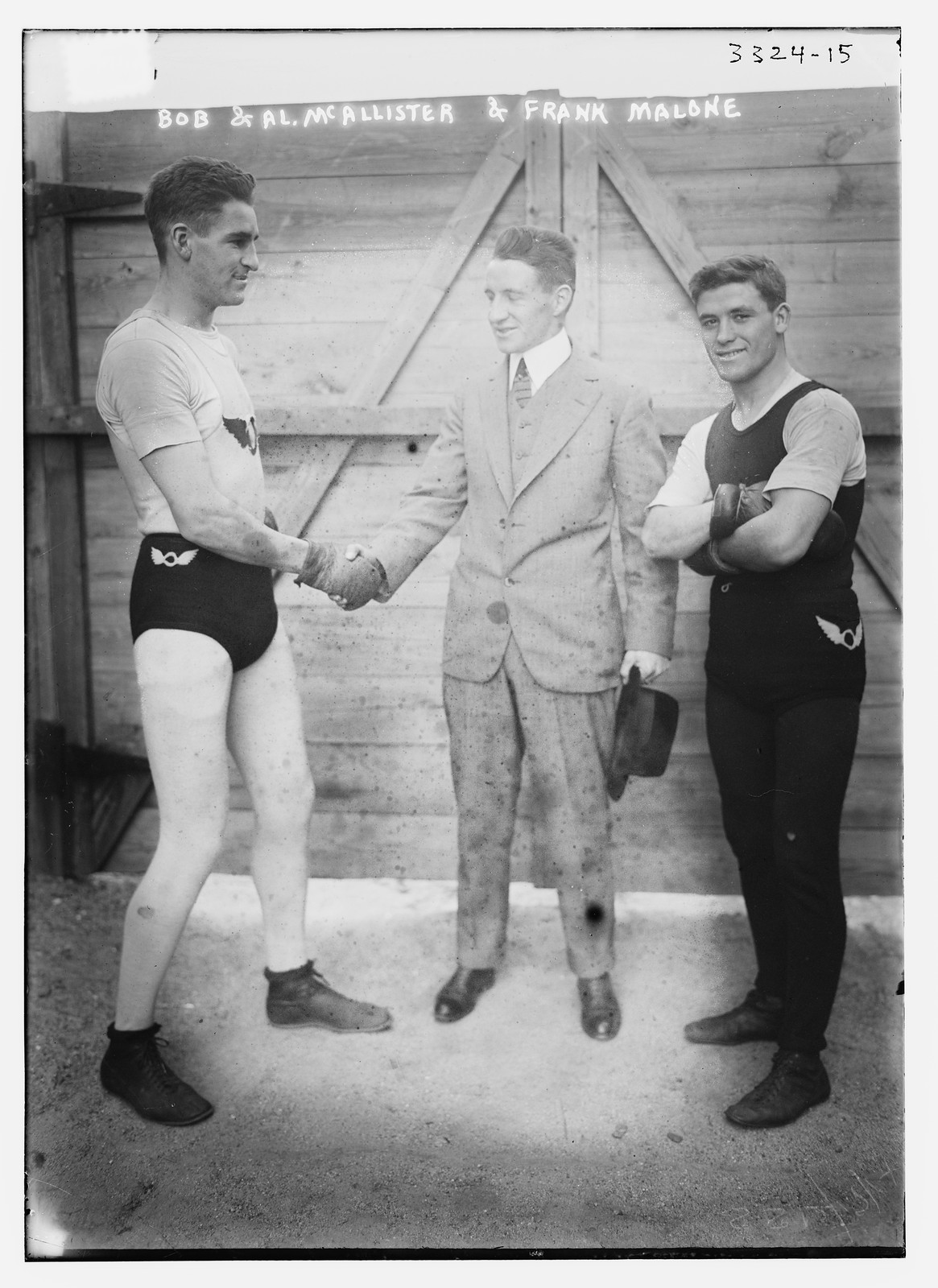 Bob and Al McAllister & F. Malone, n/a — historic photograph