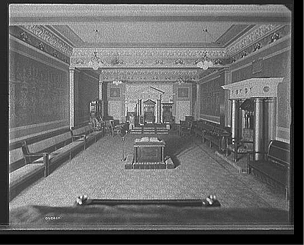[East Blue Lodge Room, Masonic Temple, Detroit], [between 1900 and 1910] — historic photograph