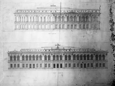 [Library of Congress, Washington, D.C. Front and end elevations]