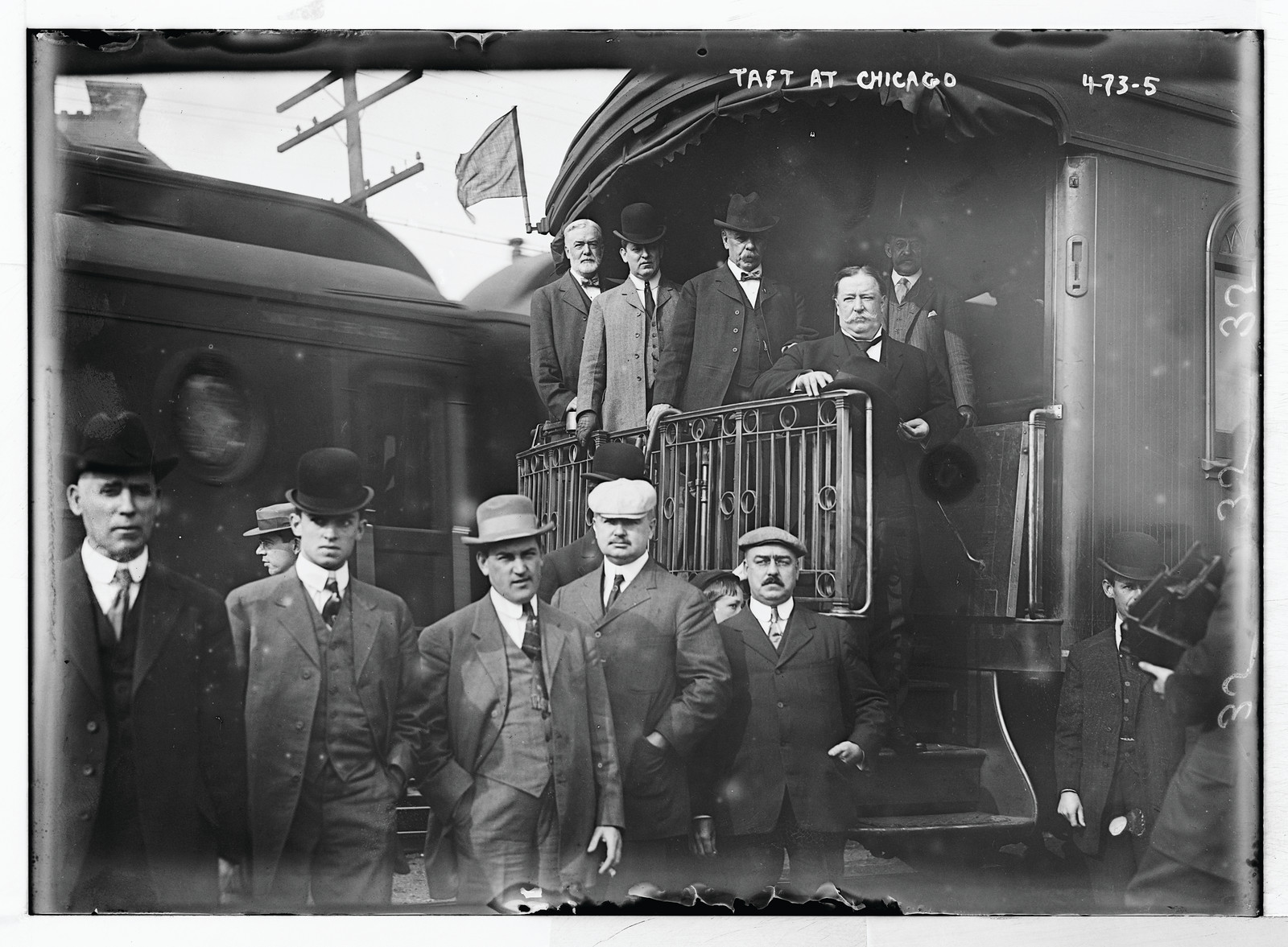 Taft on his train, Chicago, 1908 — historic photograph