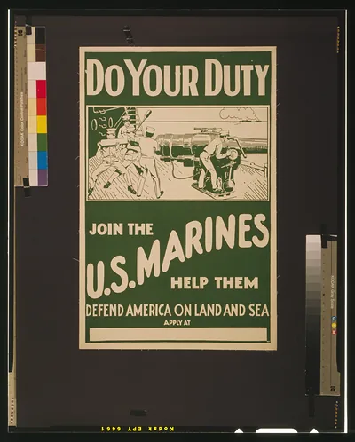 Do your duty - join the U.S. Marines Help them defend America on land and sea.