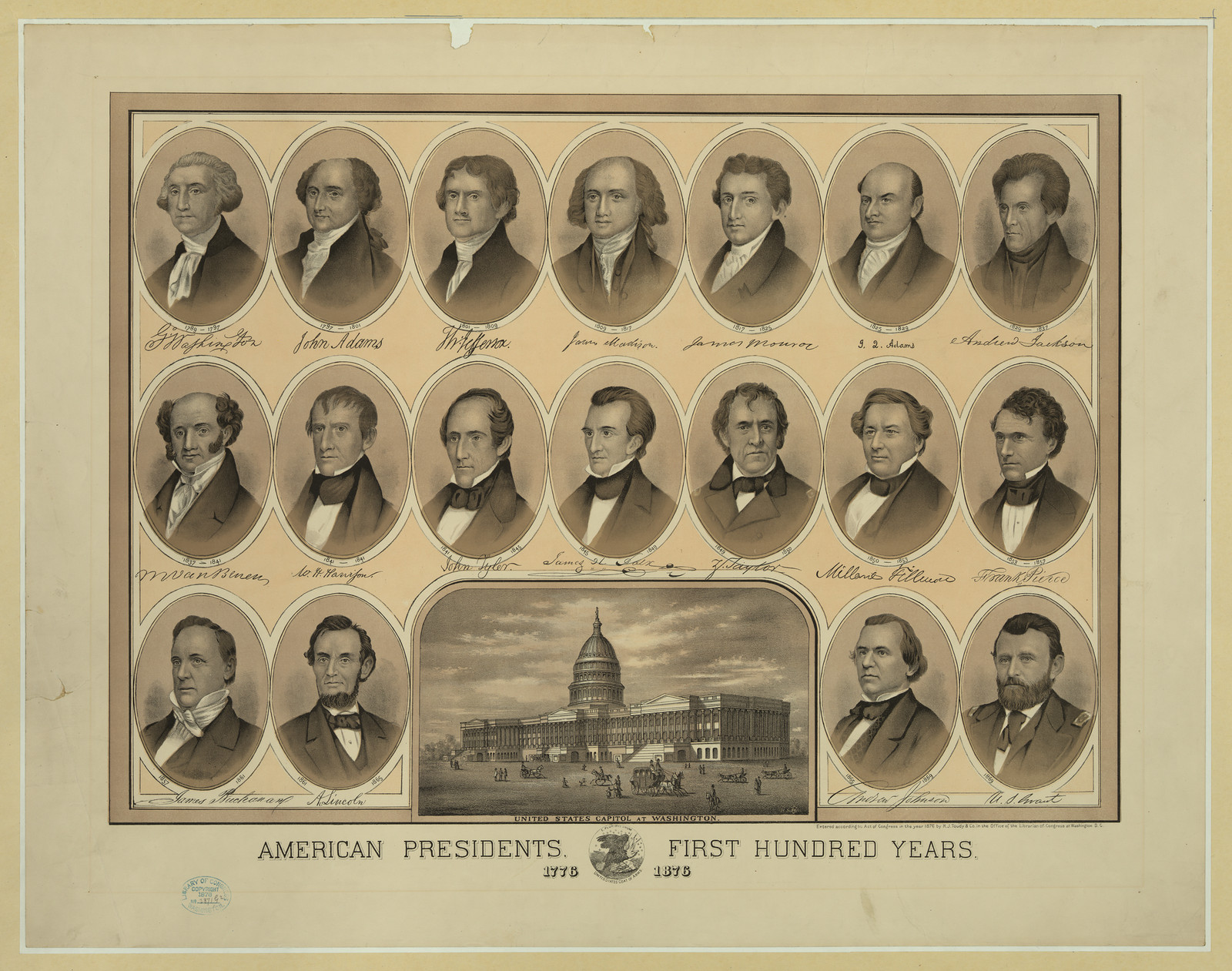 American Presidents, First Hundred Years, 1776-1876 — historic image
