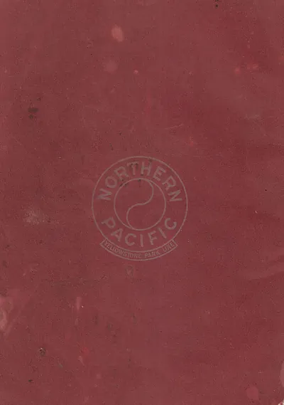 Northern Pacific Yellowstone Park Line embossed cover emblem on red card