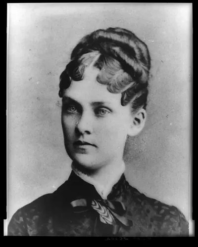 [Mrs. Theodore Roosevelt, three-quarter length portrait, standing, facing slightly left]