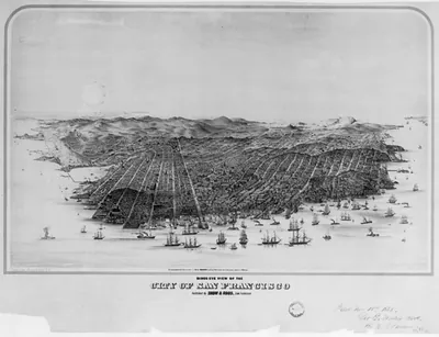 Birds eye view of the city of San Francisco