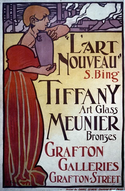 L'Art noveau S. Bing, Tiffany, art glass, Meunier bronzes / F. Brangwyn