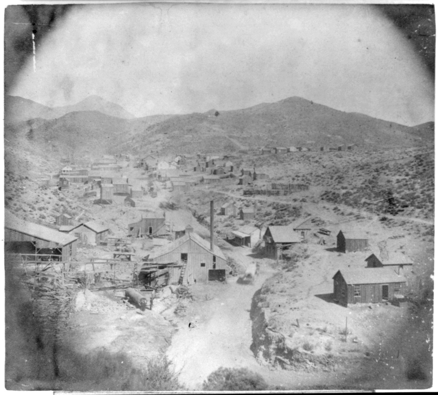 Silver City, Nevada, from the Devil's Gate, looking north, [published 1866] — historic photograph