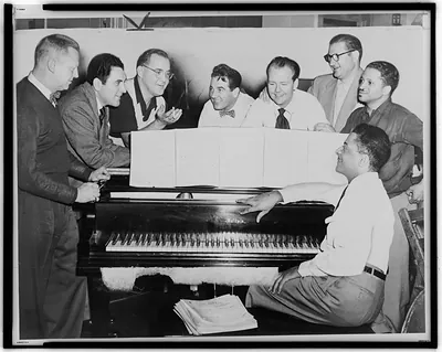 Benny Goodman at rehearsal with his new group / World Telegram & Sun photo by Fred Palumbo.