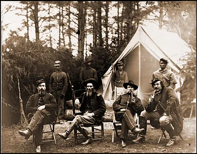 Brandy Station Va. Capt. James M. Robertson and staff 1st Brigade Horse Artillery