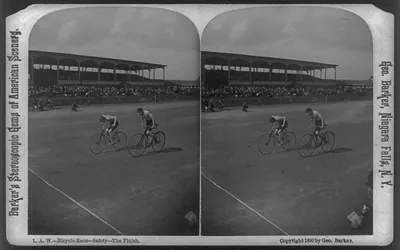L.A.W. Bicycle Race. Safety--the finish
