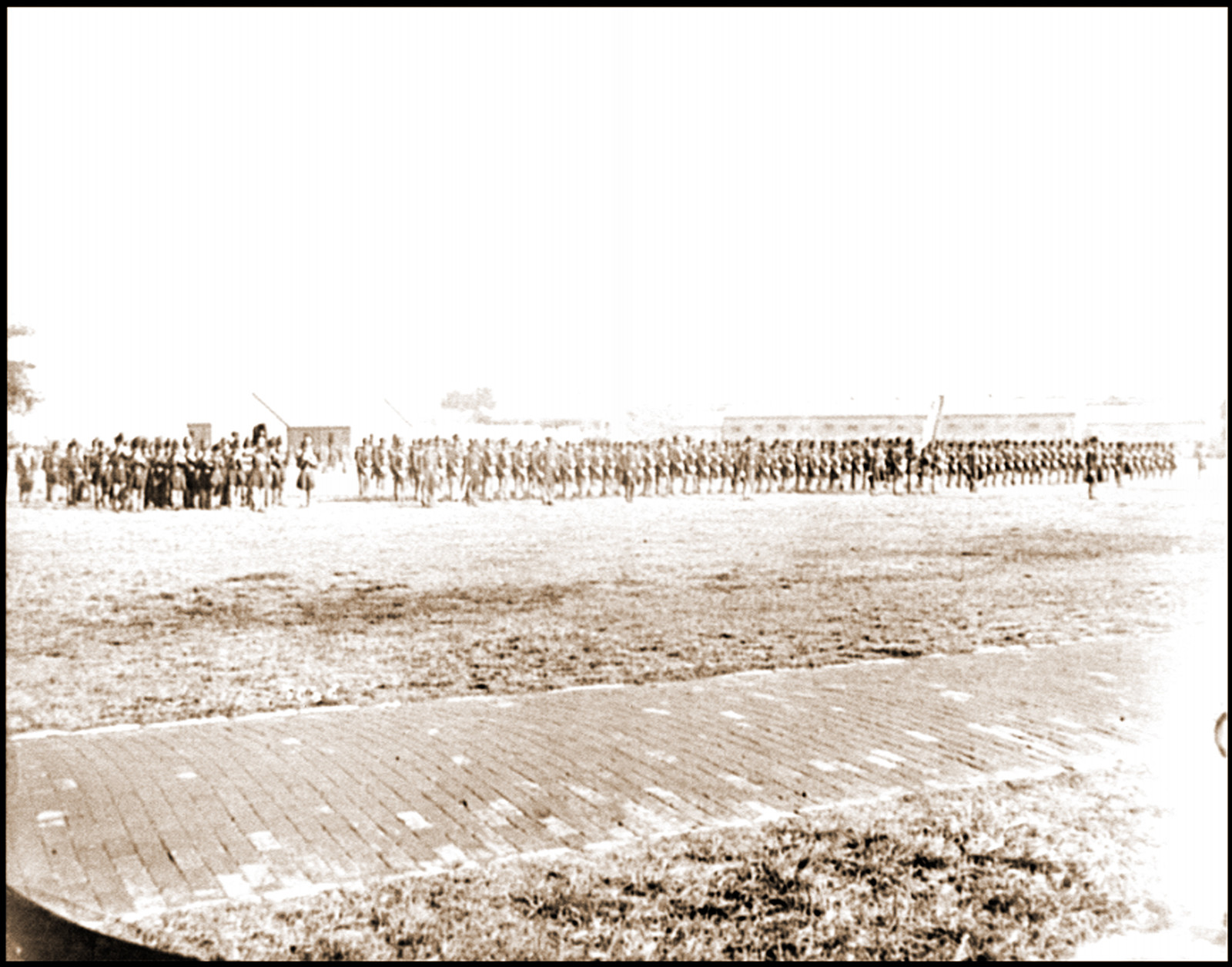Fort Monroe Va. 3d Pennsylvania Heavy Artillery on parade, 1864 — historic photograph