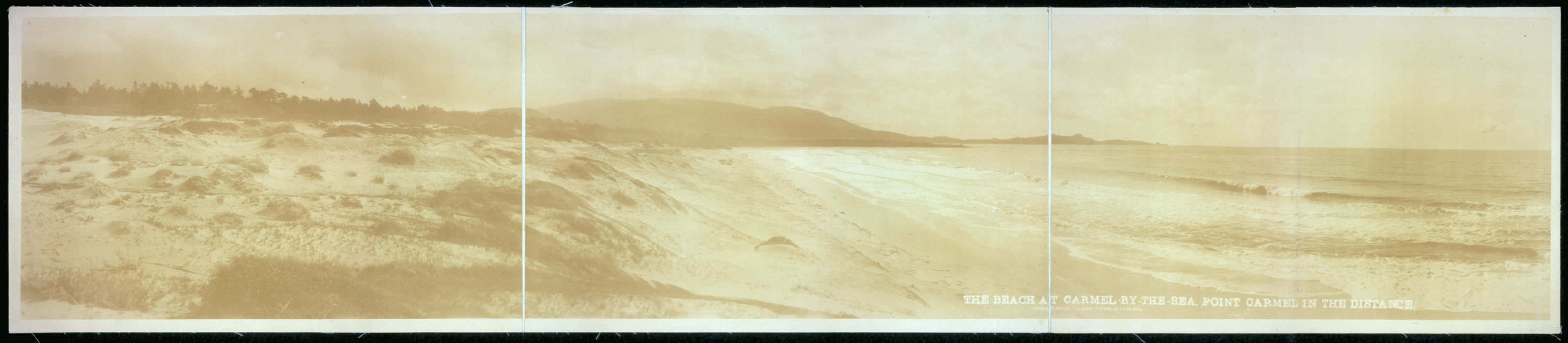 The Beach at Carmel by the Sea, Point Carmel in the Distance — historic image