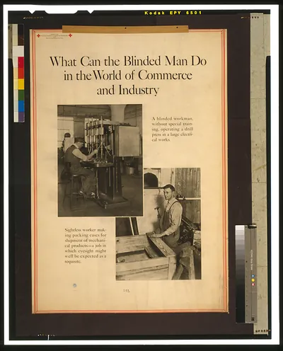 What can the blinded man do in the world of commerce and industry