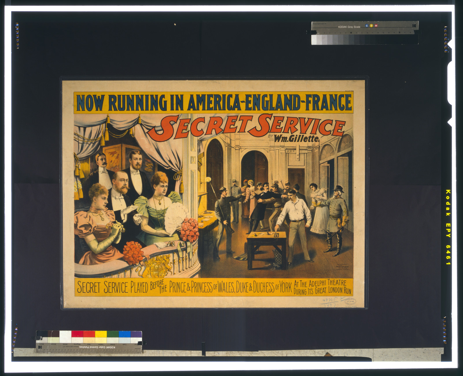 Secret service by Wm. Gillette., Cincinnati ; New York : Strobridge Lith. Co., c1897. — vintage poster