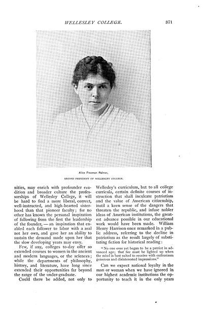 Alice Freeman Palmer, second president of Wellesley College