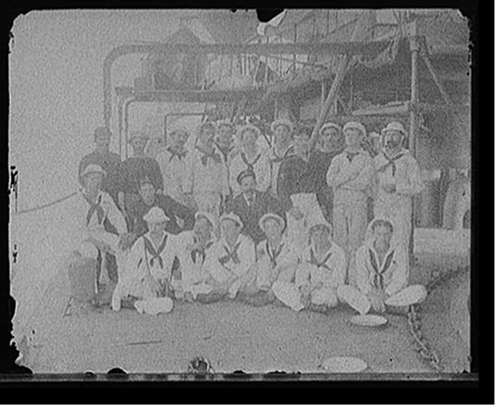 [Group on U.S.S. Nahant, New York Naval Reserves], [1898] — historic photograph