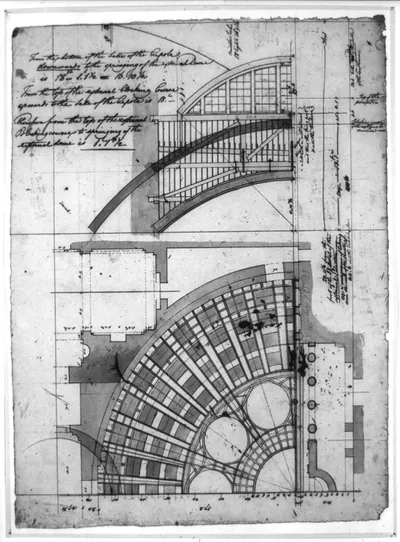 [United States Capitol, Washington, D.C. Senate dome, framing plan and sections]