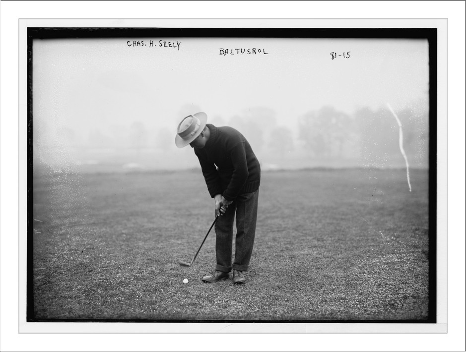Chas. H. Seely, playing golf, Baltusrol, n/a — historic photograph