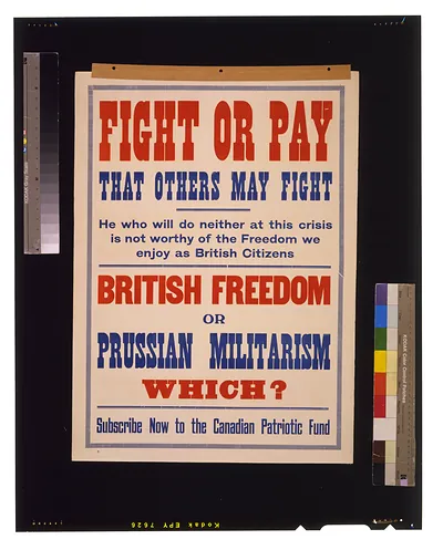 Fight or pay that others may fight. ... British freedom or Prussian militarism. Which? Subscribe now to the Canadian Patriotic Fund