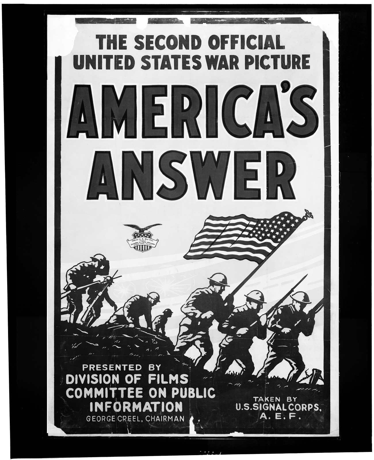 Americas answer. The second official United States war picture, 1918 — vintage poster