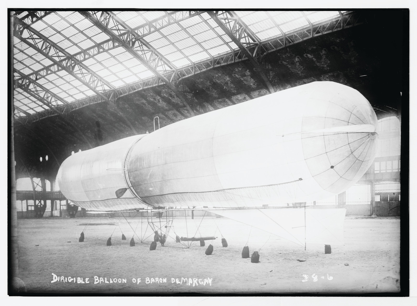 Dirigible balloon on Baron E. DeMarcay, n/a — historic photograph