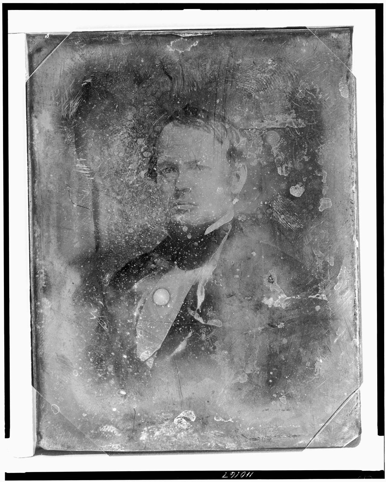 Daguerreotype portrait of an unidentified man, head and shoulders, 1844 — historic photograph